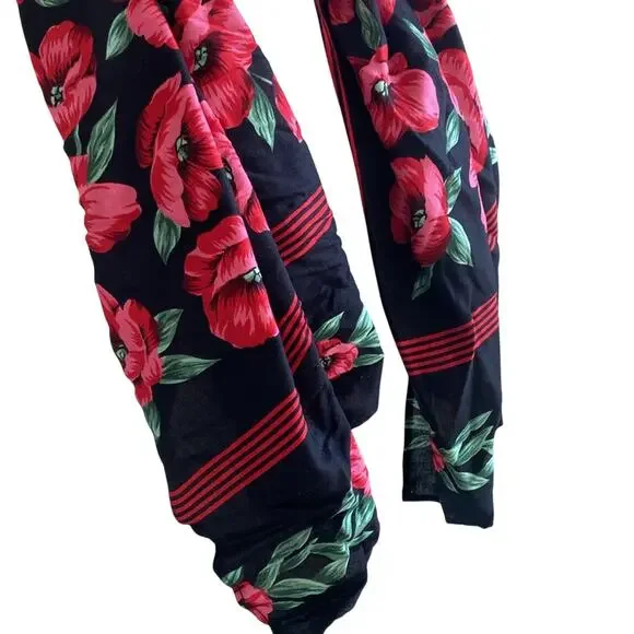 Floral Black and Pink Scarf - Picture 2 of 3